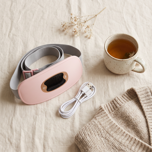 LullaHeat belt with USB cable and tea